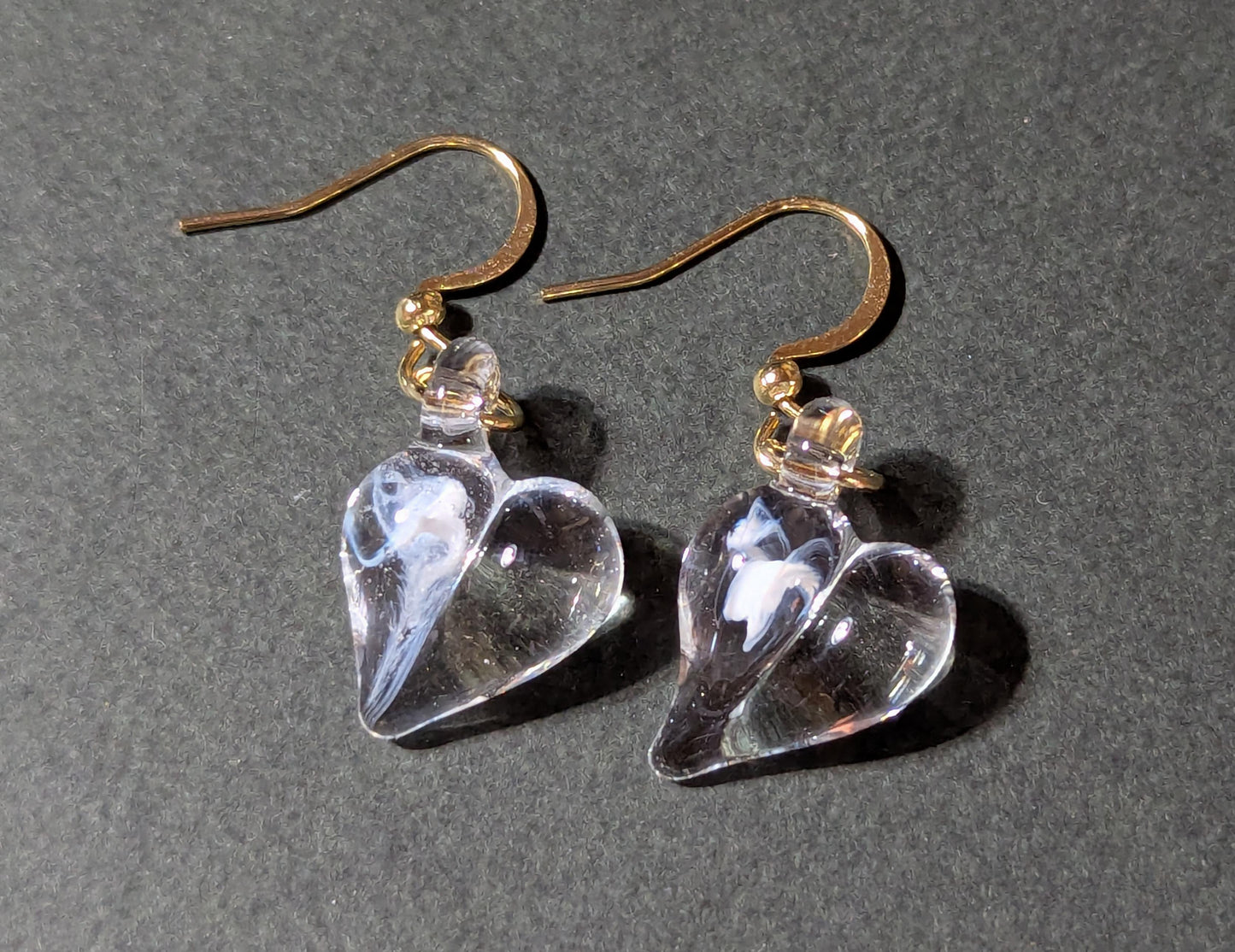 こころの形 遺骨ガラスのピアス・イヤリング【クリア】