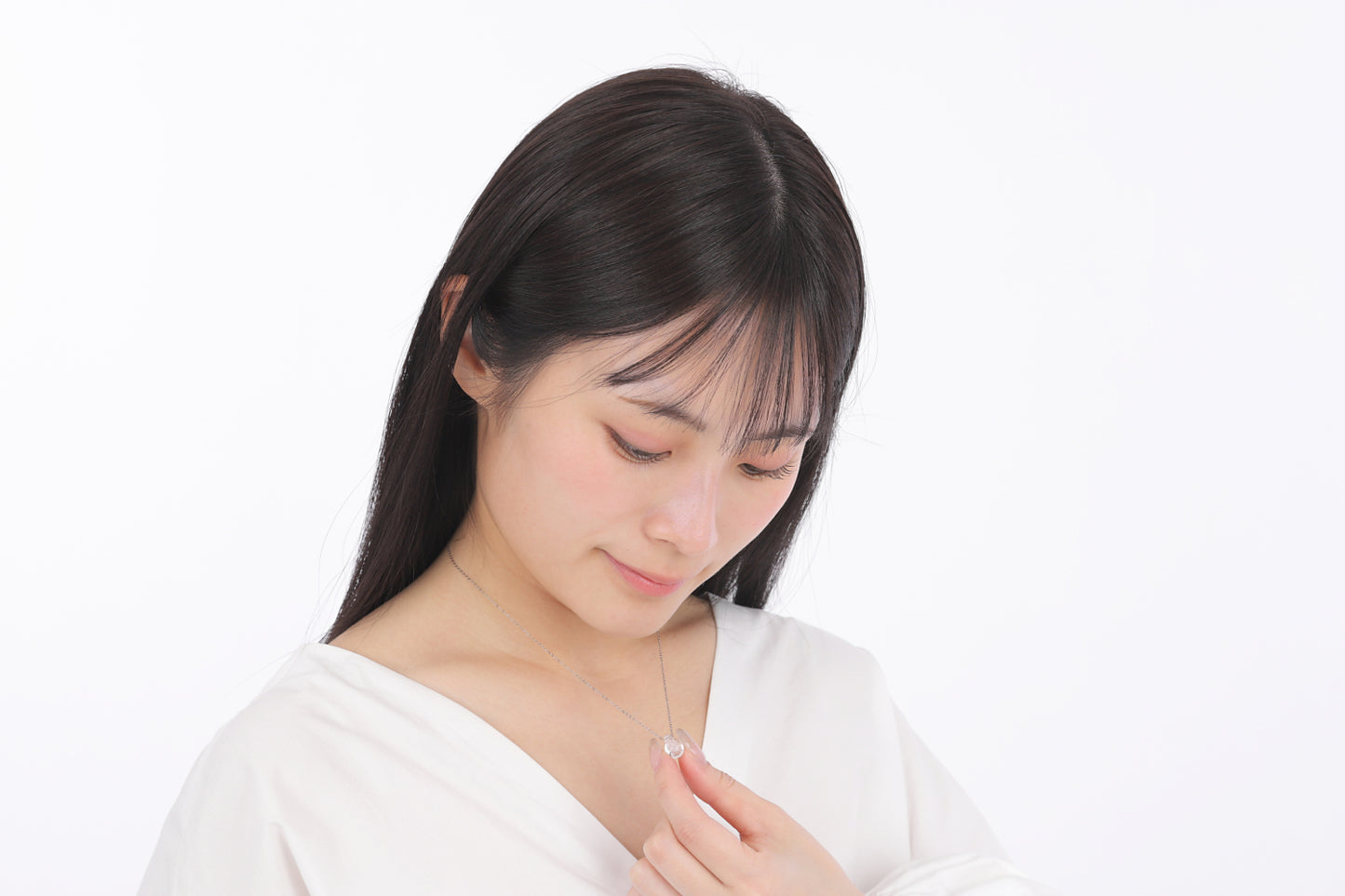 小さな遺骨ガラスのネックレス ティアドロップ(S)