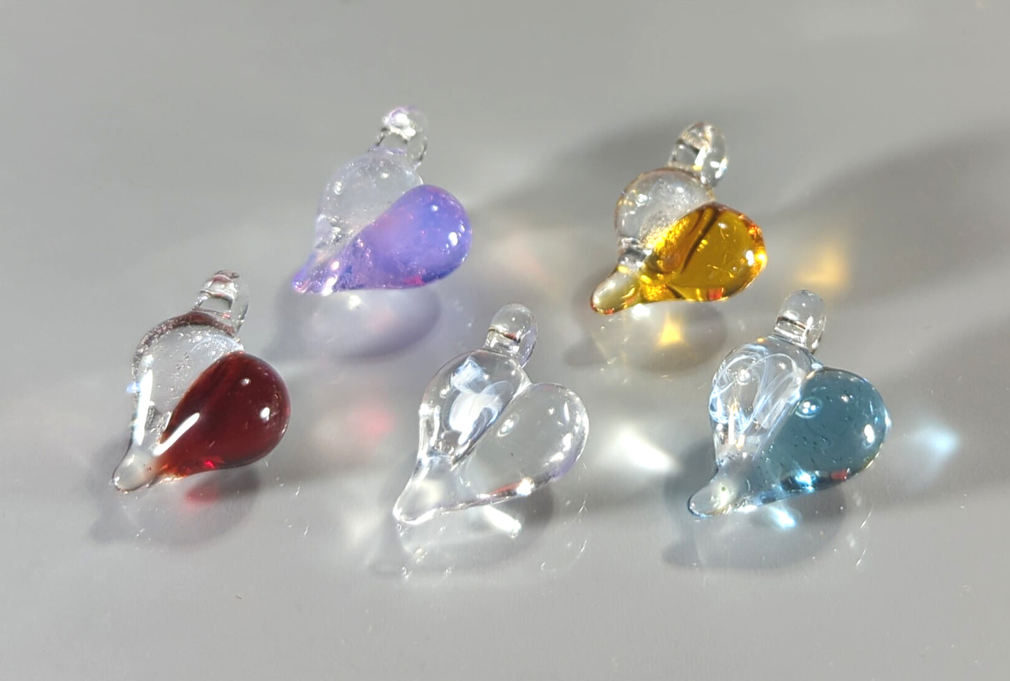 ハートピアスorイヤリング　【ライトブルー】 - INORIglass