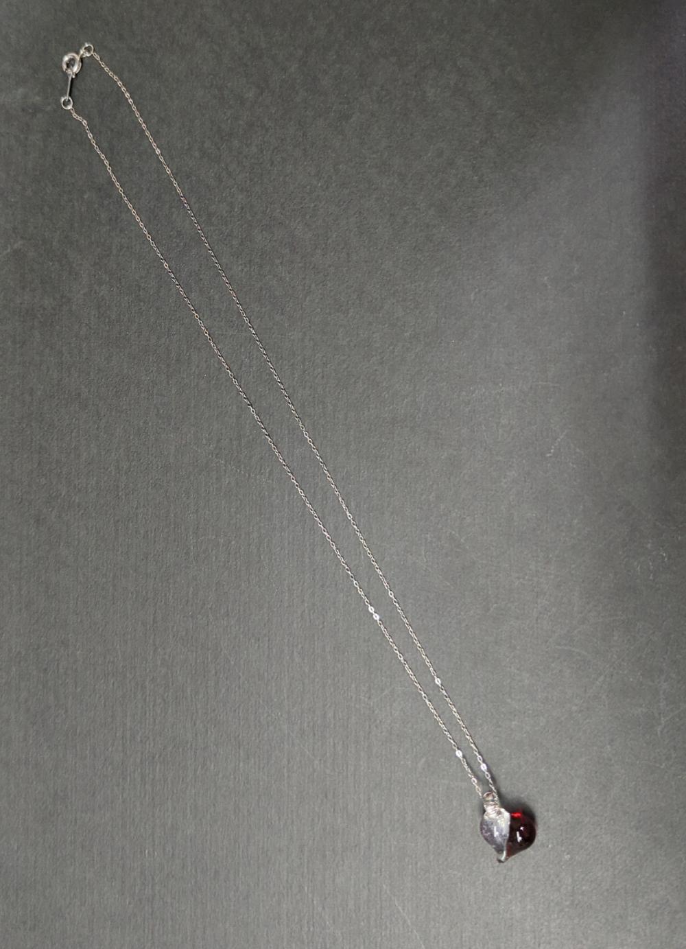 こころの形 遺骨ガラスのネックレス【イエロー】