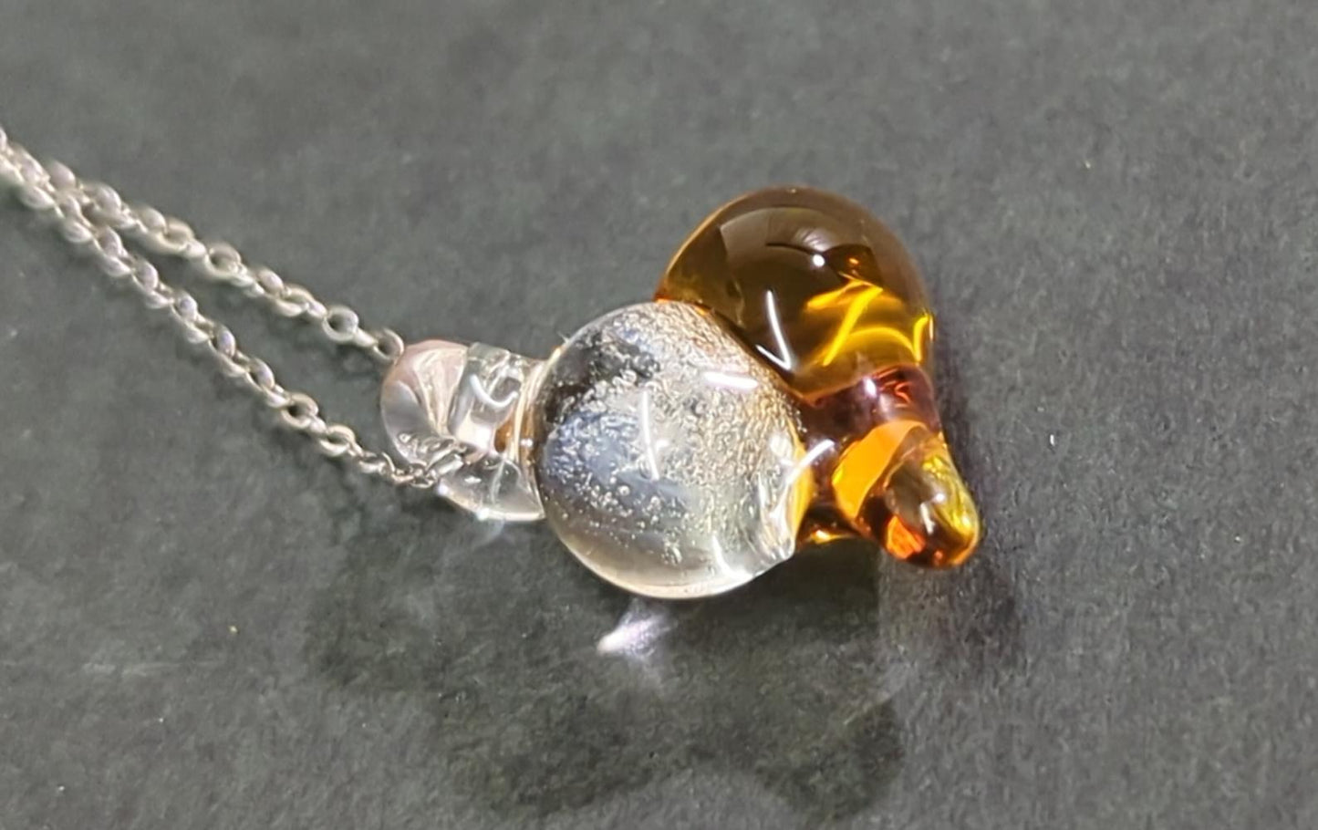 こころの形 遺骨ガラスのネックレス【イエロー】