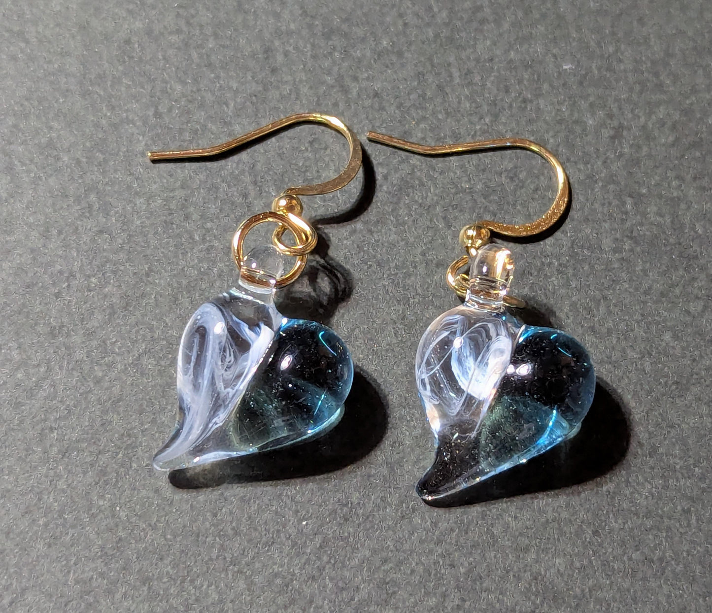 ハートピアスorイヤリング　【ライトブルー】 - INORIglass