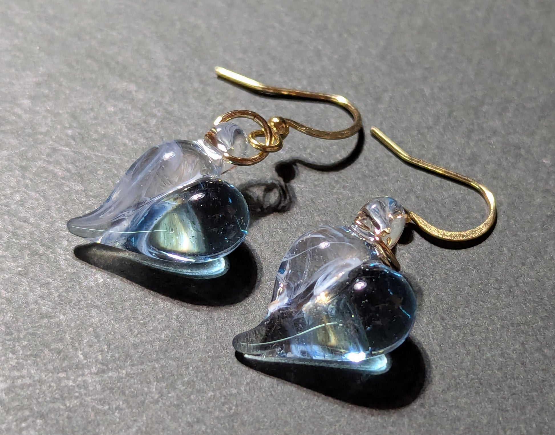 ハートピアスorイヤリング　【ライトブルー】 - INORIglass