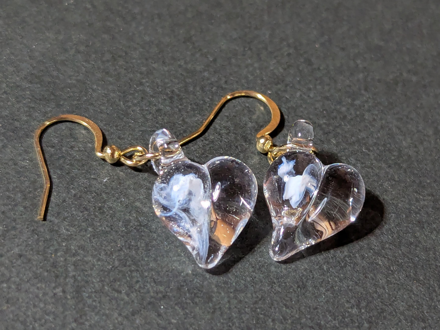 こころの形 遺骨ガラスのピアス・イヤリング【クリア】